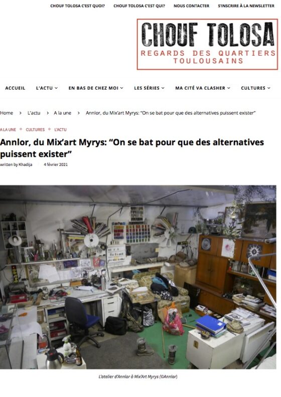 Interview d'Annlor Codina réalisé par Khadija Moussali pour Chouf Tolosa – webjournal des quartiers toulousains Interview d'Annlor Codina réalisé par Khadija Moussali pour Chouf Tolosa – webjournal des quartiers toulousains